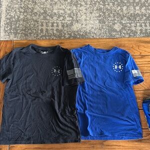Under Armour Kids' Black and Blue T-Shirts